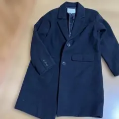 ブラック シングルボタン ロングコート