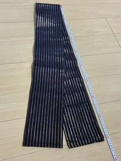 ネイビーと金のストライプ帯