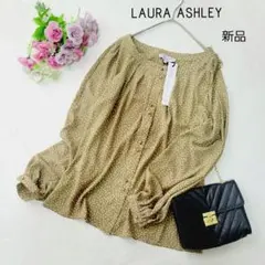 新品＊LAURA ASHLEYE esentials＊ベージュドットブラウス