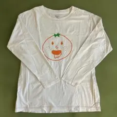 《再値下げ》オレンジ顔プリント 長袖Tシャツ