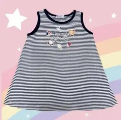 ファミリア 90 夏物ワンピース ファミちゃん クマ柄 レトロ 女の子 旧タグ