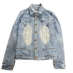 7AS16 デニムジャケット　タイト　Gジャン アメカジ　ブルー　古着