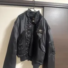 Harley Davidson MA-1 ブラック 刺繍 L》 Harley-Davidson ハーレーダビッドソン ma-1 ナイロン