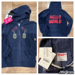 新品タグ付きロデオクラウンズキッズLパイルフルジップパーカー100110120