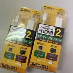 Mini DisplayPort HDMI変換ケーブル 2m