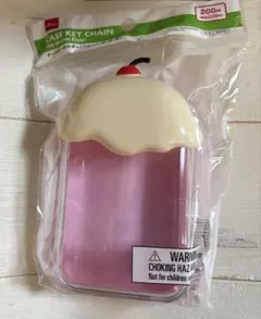 DAISO ケースキーホルダー アイスクリームフロート ピンクのサムネイル