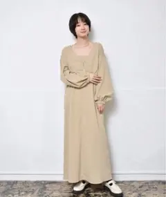 RETRO GIRL キャミ＋長袖コンビワンピース