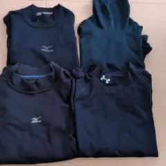 野球長袖アンダーシャツ 4点セット　ネイビー　140センチ