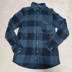 H&M ブラックグレー チェックネルシャツ XS