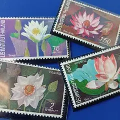 9469 外国切手 タイ 1973年 蓮の花 4V