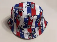 バケットハット 赤白青ストライプ ミッキー　蒸気船ウィリー