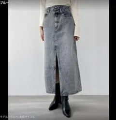 新品 タグ付 Heather ヘザー デニム スリット ロングスカート Sサイズ