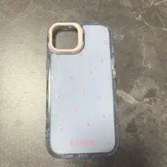 Lucky 水色ドット iPhone ケース 13.14用