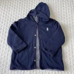 ネイビー フード付き ストライプ アウター