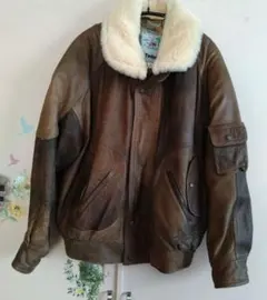 希少ディアスキン　渋い　レザージャケット ブラウン 38サイズ