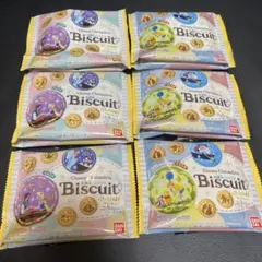 ディズニー　刺繍　缶バッジ　ビスケット　バンダイ　6点セット