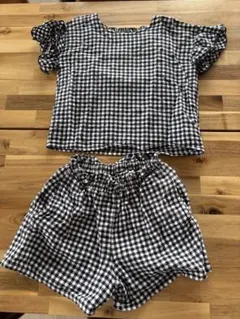 チェック柄トップス　ショートパンツセット 110 セットアップ　女の子