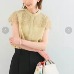 早い者勝ち【美品】アーバンリサーチ ロッソ ウォッシャブルヨークレースブラウス