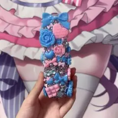 iQOSケース デコ 水色 ピンク
