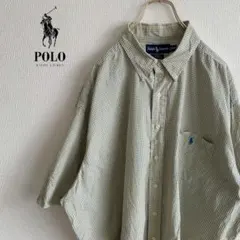 A125◎RALPH LAUREN メンズ　半袖BDシャツ　XXL D4X3
