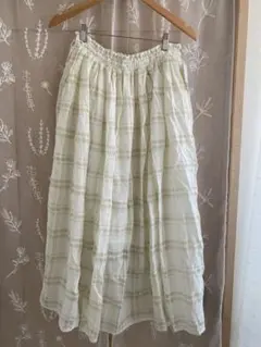 サマンサモスモス sm2 ラメ糸チェック脇リボンスカート