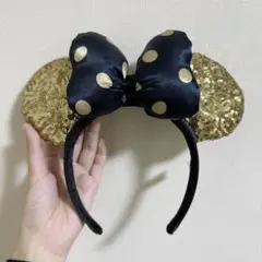 ディズニー ゴールドスパンコール ミニー カチューシャ
