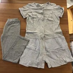マタニティ パジャマ セット グレー