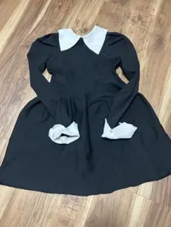 黒の長袖ミニワンピース パフスリーブ　美品