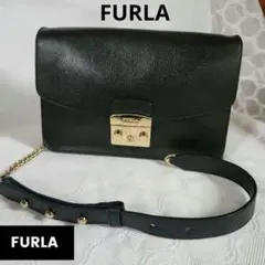 FURLA ショルダーバッグ/レザー/BLK
