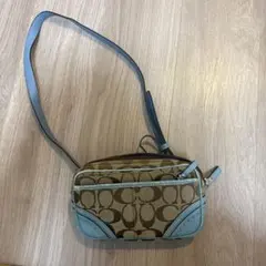 COACH ショルダーバッグ ブラウン/ライトブルー