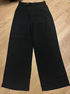 美品 ブラック ワイドパンツ Lサイズ スラックス キレイめ オフィス○