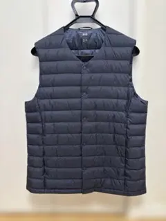 【美品】ウルトラライトダウンコンパクトダウンベスト 【ネイビー】Lサイズ