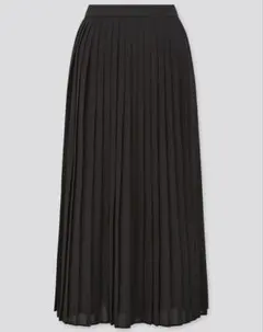 ユニクロ　シフォンプリーツロングスカート ブラック