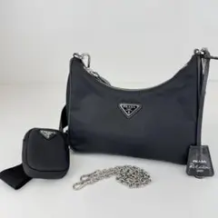 美品 プラダ Re-Edition 2005 リエディション 黒 ショルダー