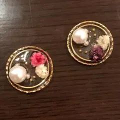017 かすみ草とパールのイヤリングorピアス