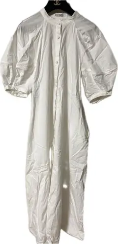 スナイデル　ホワイト バルーン袖 シャツワンピース