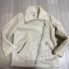 ZARA アイボリー ムートンコート S