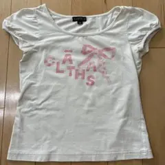 CLATHAS 半袖Tシャツ ホワイト リボンロゴ 38のサムネイル