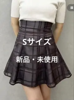 【MERCURYDUO】シアーチェックバックレースアップミニスカパン　ブラウン