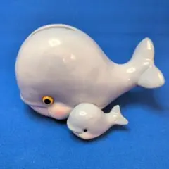 クジラ 親子 貯金箱 陶器製 インテリア