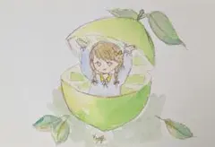 ライムちゃん【手描き】【オリジナル】【イラスト】自作イラスト