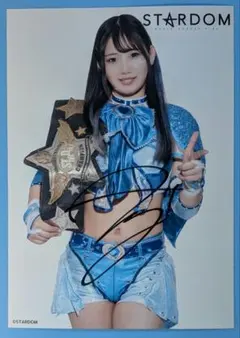 AZM 直筆サイン入り ベルトポートレート ゴッデスver. スターダム