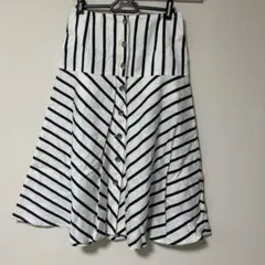 ユナイテッドアローズ　フレアスカート　ボーダー　膝下　M