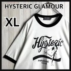 2850【希少XLサイズ】ヒステリックグラマー リンガー＆ガールロゴ Tシャツ