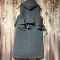 新品 Deux Amour アシンメトリー　フリル　ロングベスト ジレ M〜L