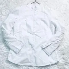 パフスリーブ袖♡ブラウス　羽織り　白　M 刺繍レース　襟元袖口フリル　綿100％