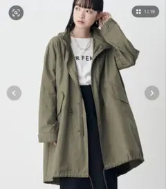 earth music&ecology モッズコート グリーン