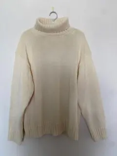 GU ローゲージタートルネックセーター　X L ホワイト