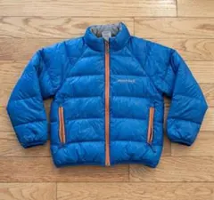 モンベル mont-bell キッズ ダウン 100 ブルー オレンジ 汚れあり