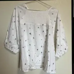 Samansa Mos2 花柄刺繍 2WAYブラウス